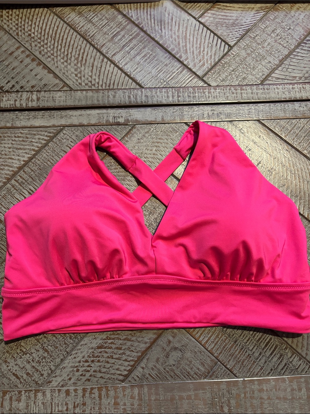 Athleta Hot Pink Crossback Bikini Top
